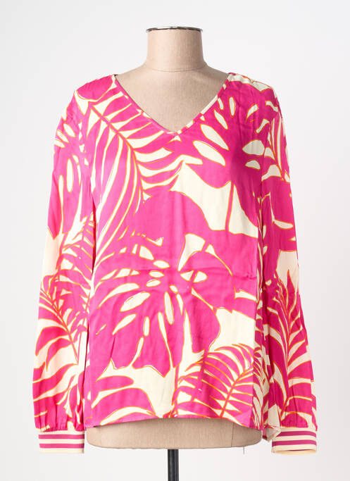 Tricou imprimeu fantezie mâneci lungi roz OUI femme