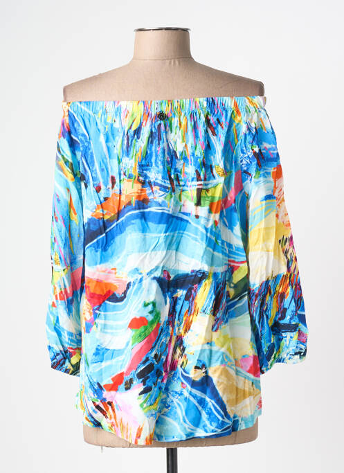 Top imprimeu fantezie mâneci lungi albastru MALOKA femme