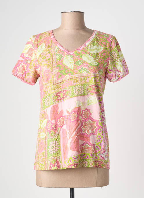 Tricou imprimeu fantezie mâneci scurte roz AGATHE & LOUISE femme