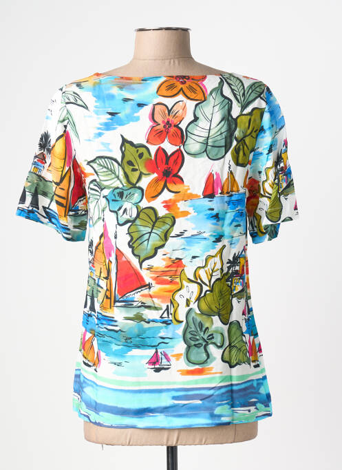 Tricou imprimeu fantezie mâneci scurte albastru VLT'S BY VALENTINA'S femme