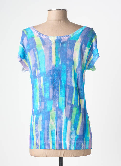 Tricou imprimeu fantezie mâneci scurte albastru ANNA & GABRI femme