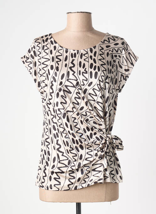 Tricou imprimeu fantezie mâneci scurte bej BARILOCHE femme