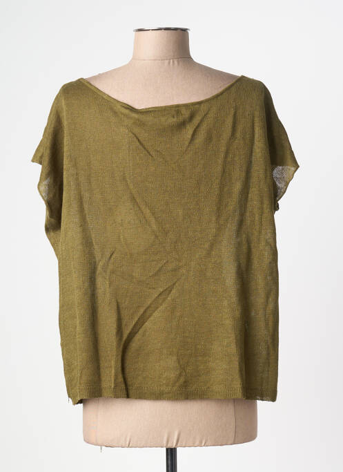 Tricou croială dreaptă mâneci scurte verde A.POIL femme