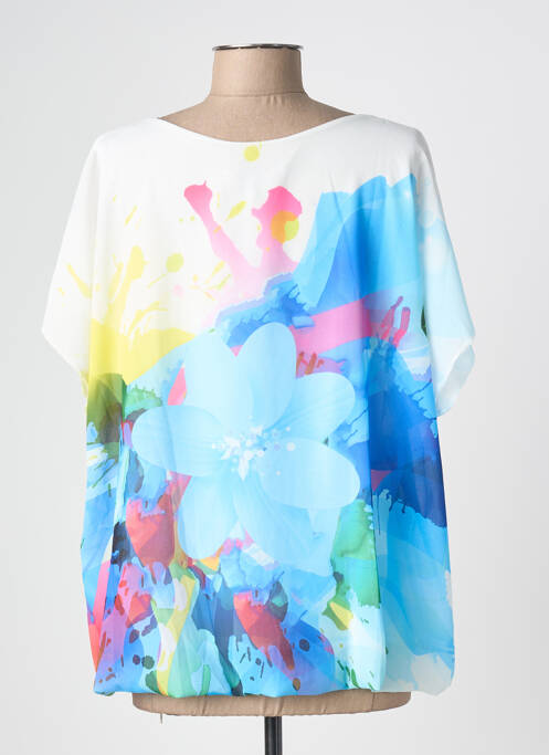 Tricou imprimeu fantezie mâneci scurte alb COULEURS DU TEMPS femme