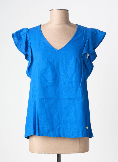 Top mâneci scurte mâneci scurte albastru ÉTYMOLOGIE femme
