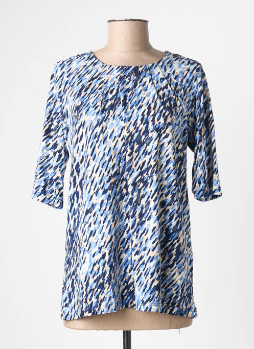 Tricou imprimeu fantezie mâneci scurte albastru BRANDTEX femme