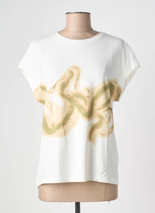 Tricou imprimeu fantezie mâneci scurte bej BRANDTEX femme