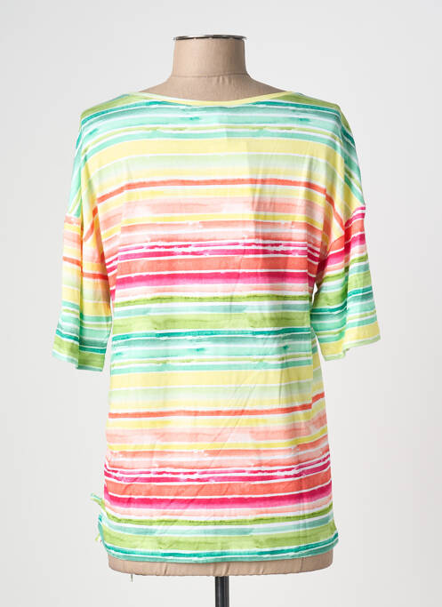 Tricou croială dreaptă mâneci scurte verde JOY OF LIFE femme