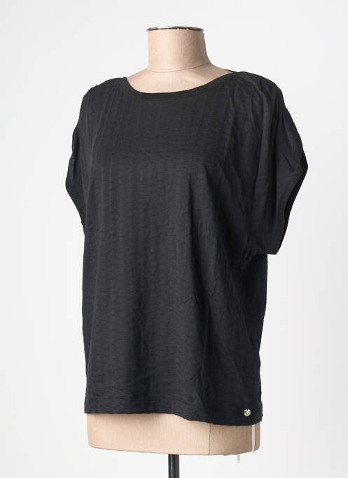 Tricou croială dreaptă mâneci scurte negru JULIE GUERLANDE femme