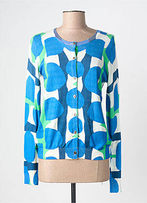 Vestă cu mâneci lungi strânsă pe partea de jos albastru ANNA & GABRI femme