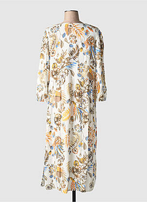 Rochie midi imprimeu floral mâneci 3/4 bej JOY OF LIFE femeie