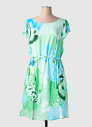 Rochie midi imprimeu fantezie mâneci scurte verde AGATHE & LOUISE femeie
