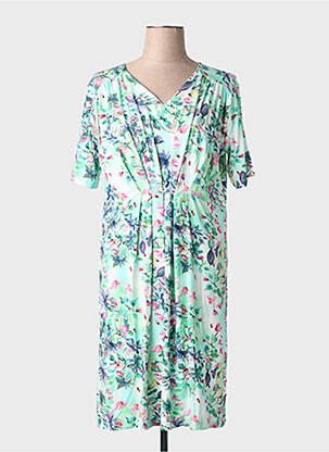 Rochie midi imprimeu floral mâneci scurte verde JOY OF LIFE femeie