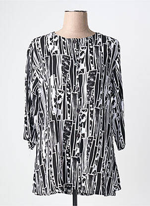 Tunică mâneci lungi imprimeu fantezie negru ANGEL CIRCLE femme