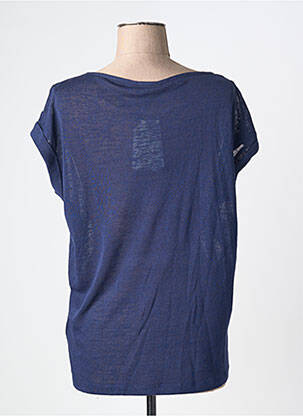 Tricou croială dreaptă mâneci scurte albastru MARBLE femeie
