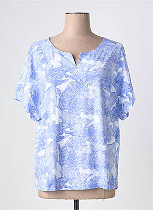 Tricou croială dreaptă mâneci scurte albastru AGATHE & LOUISE femme