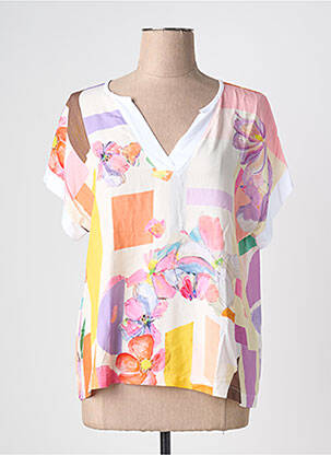 Bluză țesătură poplin mâneci scurte galben MALOKA femme