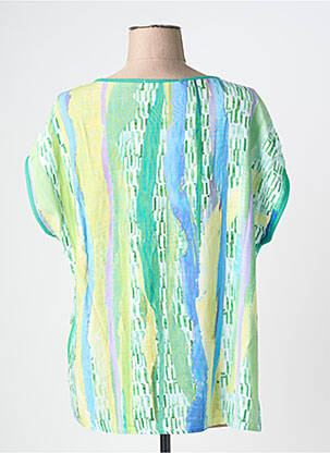 Tricou croială dreaptă mâneci scurte verde KALISSON femeie