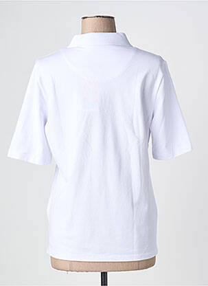 Polo serigrafie cu strasuri mâneci scurte alb JOY OF LIFE femeie
