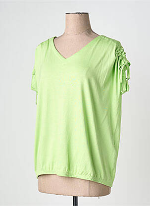 Tricou guler în v mâneci scurte verde JOY OF LIFE femeie