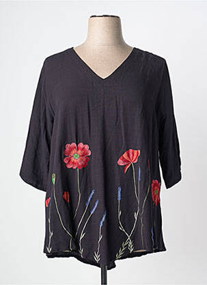 Bluză mâneci 3/4 mâneci 3/4 negru ANGEL CIRCLE femme