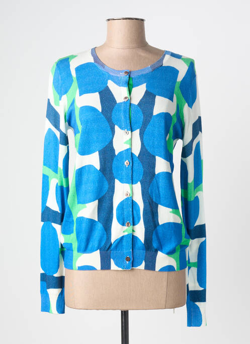 Vestă cu mâneci lungi strânsă pe partea de jos albastru ANNA & GABRI femme