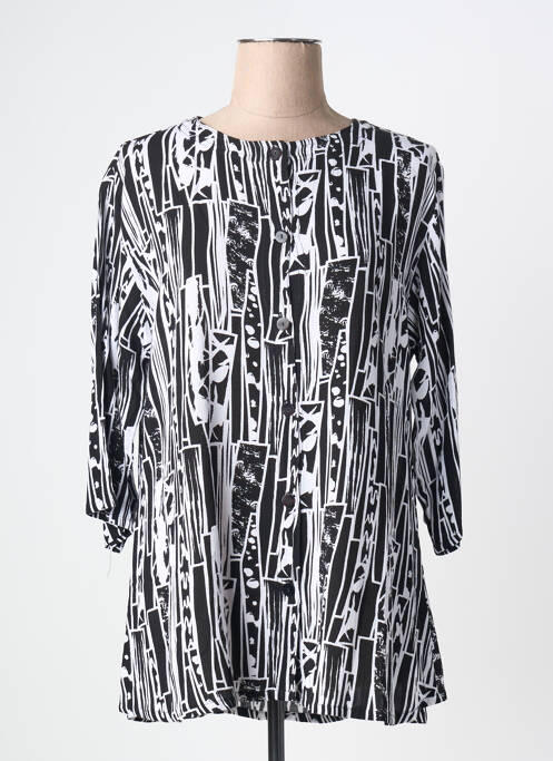 Tunică mâneci lungi imprimeu fantezie negru ANGEL CIRCLE femme