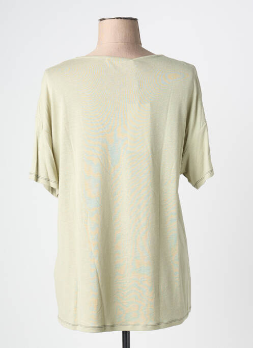 Tricou guler în v mâneci scurte verde KALISSON femme