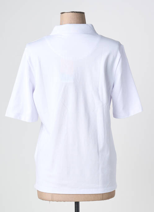 Polo serigrafie cu strasuri mâneci scurte alb JOY OF LIFE femme