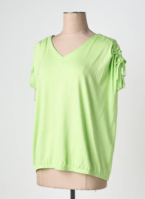 Tricou guler în v mâneci scurte verde JOY OF LIFE femme