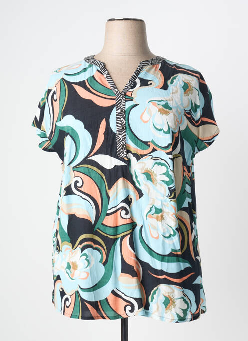 Tunică mâneci scurte croială cambrată albastru CISO femme