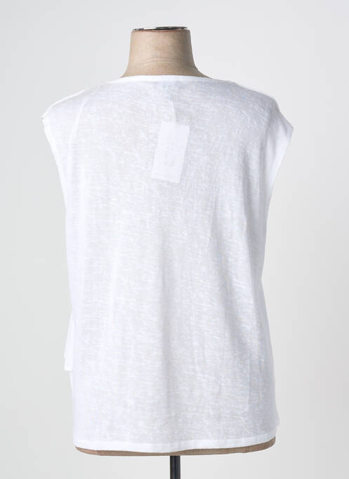 Top țesătură jersey fără mâneci alb MARBLE femme