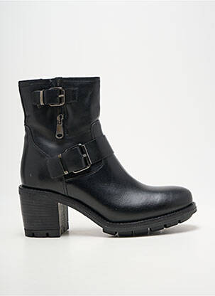 Botine/ghete țesătură satinată toc de 7 la 9 cm negru MAJA femeie