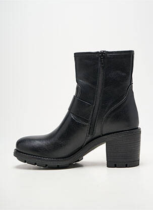 Botine/ghete țesătură satinată toc de 7 la 9 cm negru MAJA femeie