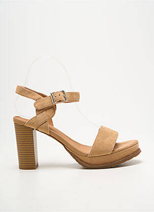 Sandale/pantofi decupați toc pătrat toc de 7 la 9 cm maro MAM'ZELLE femme