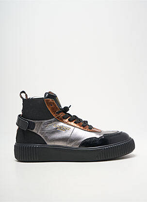 Adidași vârf rotund toc de 4 la 6 cm argintiu CRICKIT HAMBURG femme