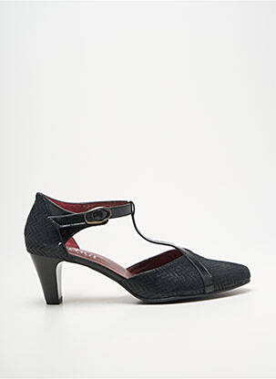 Pantofi cu toc țesătură satinată toc de 4 la 6 cm negru ARTIKA SOFT femeie