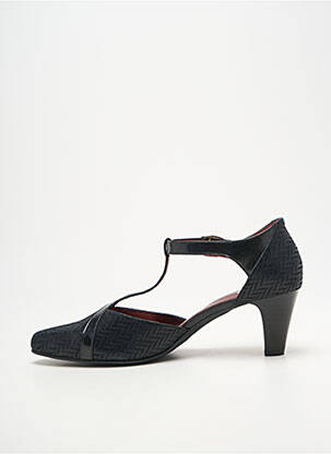 Pantofi cu toc țesătură satinată toc de 4 la 6 cm negru ARTIKA SOFT femeie