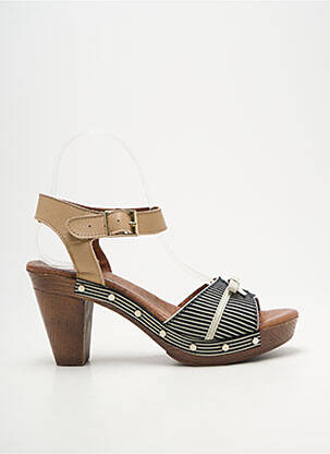 Sandale/pantofi decupați închidere cu buclă(e) toc de 7 la 9 cm negru NEMONIC femme