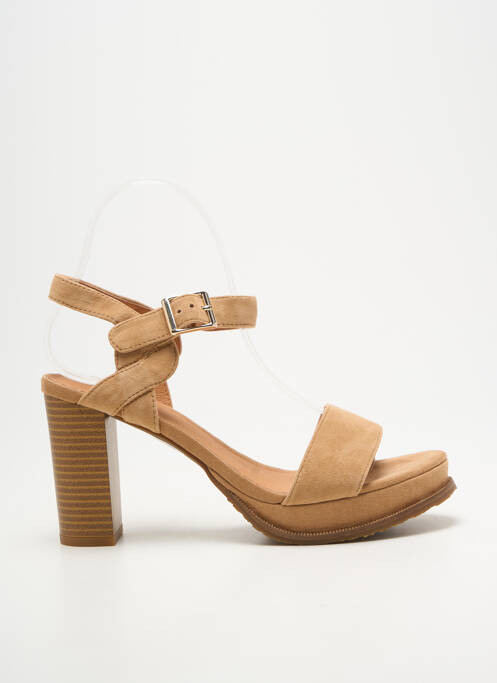 Sandale/pantofi decupați toc pătrat toc de 7 la 9 cm maro MAM'ZELLE femme