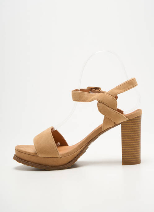 Sandale/pantofi decupați toc pătrat toc de 7 la 9 cm maro MAM'ZELLE femme