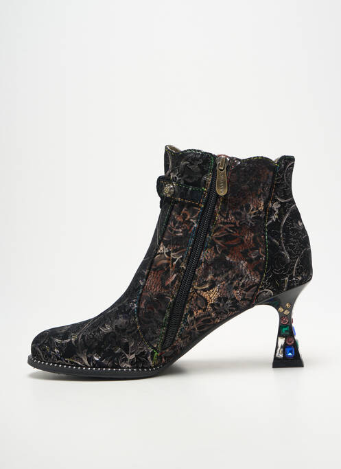 Botine/ghete vârf rotund toc de 7 la 9 cm negru LAURA VITA femme