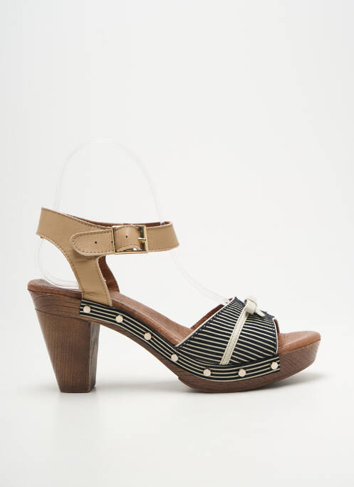 Sandale/pantofi decupați închidere cu buclă(e) toc de 7 la 9 cm negru NEMONIC femme