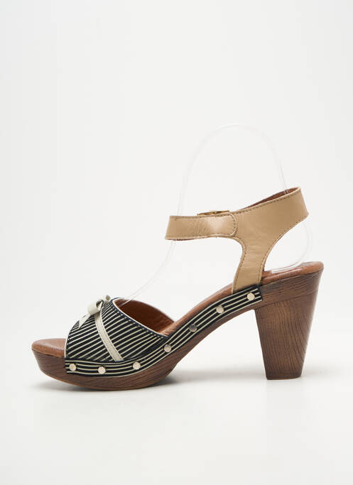 Sandale/pantofi decupați închidere cu buclă(e) toc de 7 la 9 cm negru NEMONIC femme