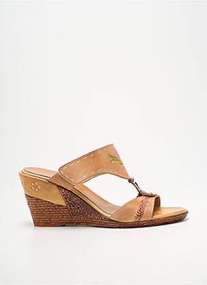 Mulete/saboți toc platformă toc plat până la 3 cm bej LAURA VITA femme