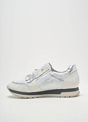 Adidași material neted toc plat până la 3 cm argintiu ATK femeie