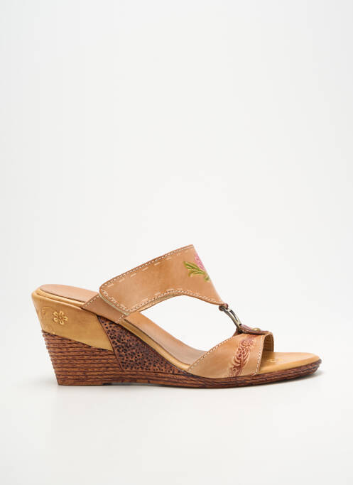 Mulete/saboți toc platformă toc plat până la 3 cm bej LAURA VITA femme