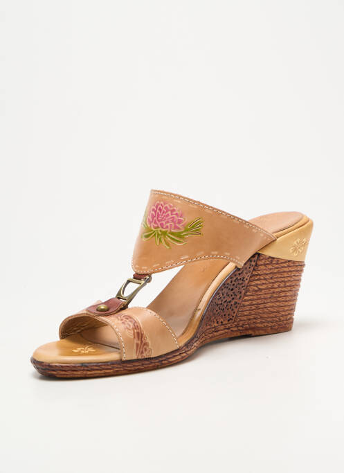 Mulete/saboți toc platformă toc plat până la 3 cm bej LAURA VITA femme