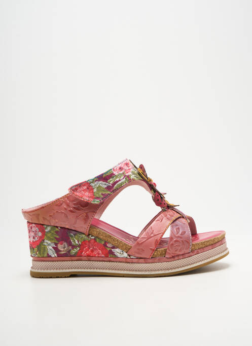 Mulete/saboți toc platformă toc de 7 la 9 cm roz LAURA VITA femme