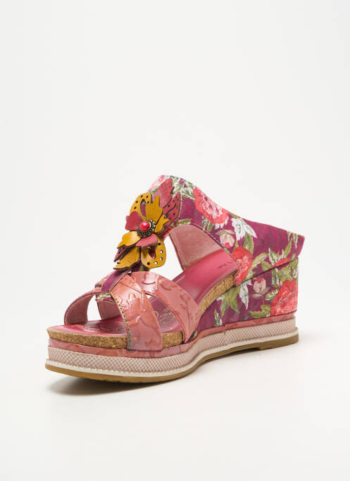 Mulete/saboți toc platformă toc de 7 la 9 cm roz LAURA VITA femme